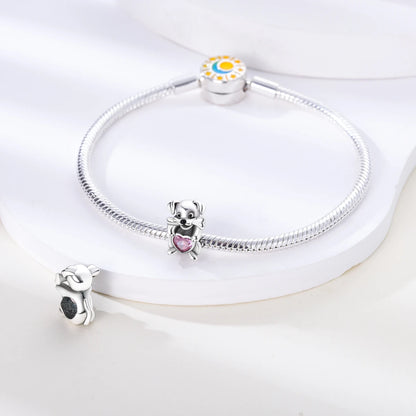 Dog Pet Charms 925 Silver Doggy Paw French Bulldog Bones Beads fit Original Pandora Bracelet DIY Fine Jewelry