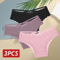 3PCS/Set Women Cotton Panties Sexy Low Rise Lace Brazilian Panties Hollow Out Soft Breathable Lingerie Female Bow Underwear S-XL