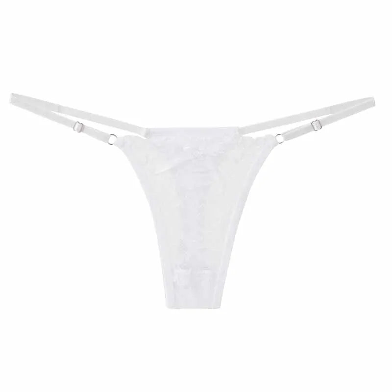 Sexy Lace Adjustable Thongs for Women Low Rise Hollow Out Briefs Female Breathable Underpants Perspective Sexy Lingerie