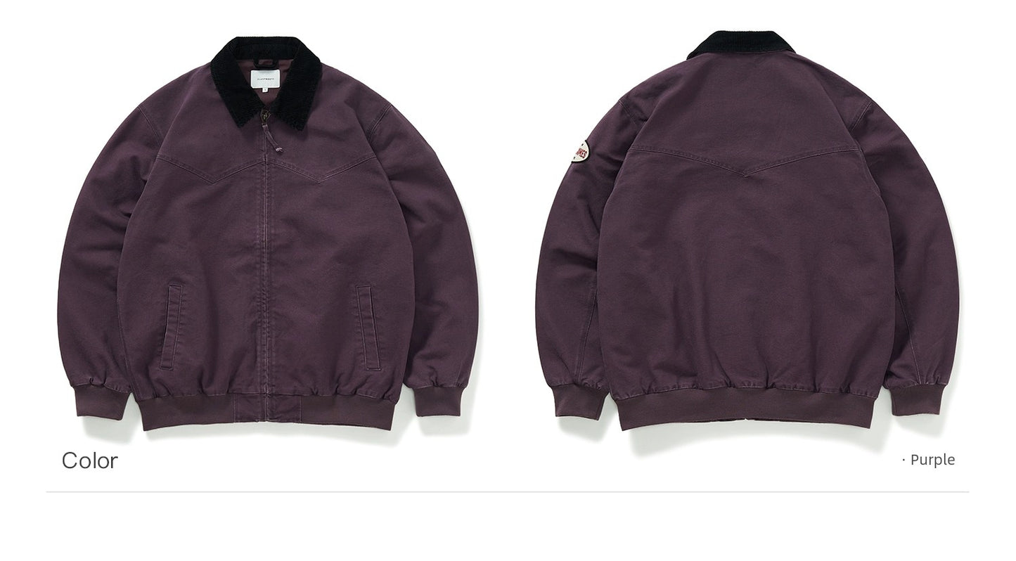 714street Fall and Winter Purple Detroit Cotton Coat