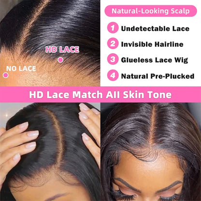 Wear And Go Glueless Straight Bob Wig Lace Front Human Hair Wigs For Women Peruvian Lace Frontal Wig perruques cheveux humains