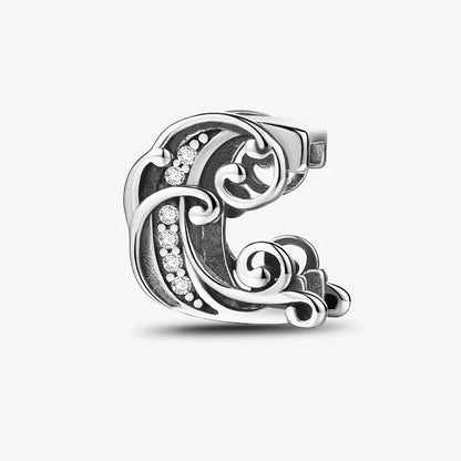 925 Sterling Silver Zircon Simple Vine 26 Letters Pendants Bead Fit Diy Bracelet Necklace Making Gift Of High Quality Jewelry