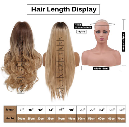 ALAN EATON Black Long Body Wavy Synthetic Wigs for Women Afro Natural Black Hair Wigs Middle Part Heat Resistant Fiber Daily Use