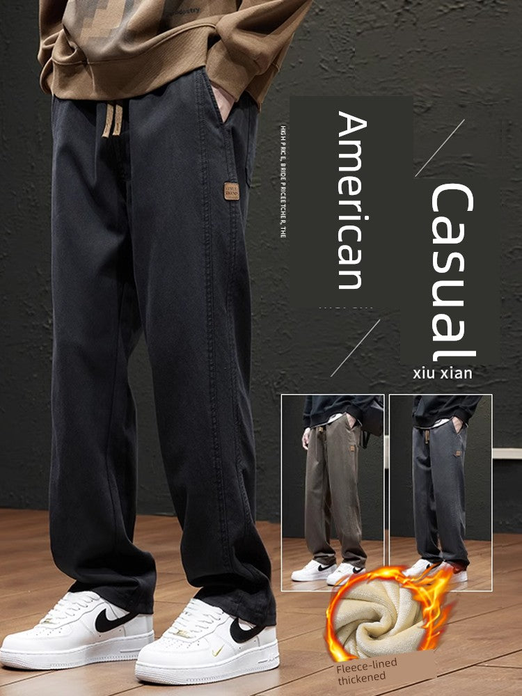 Spring and Autumn Thin Men Loose Straight Casual Pants