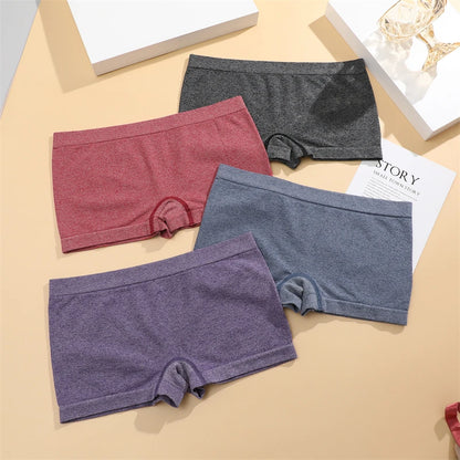 Women Seamless Boxers Underwear Shorts Safety Pants Solid Color Ladies Soft Intimate Breathable Boyshorts S-XL