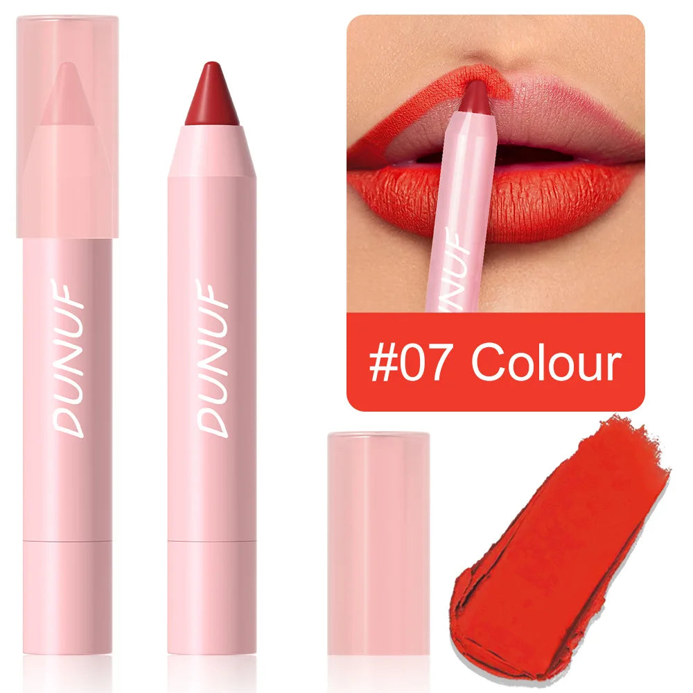 18Colors Matte Lipstick Waterproof Velvet Nude Lipstick Pencil Sexy Red Brown Pigments Lips Makeup Long Lasting Lip Tint Make Up