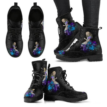 Women Ankle Boots Low Heels Shoes Woman Vintage PU Leather Autumn Warm Winter High Snow Boots 2022 Skull Flower Print Boots