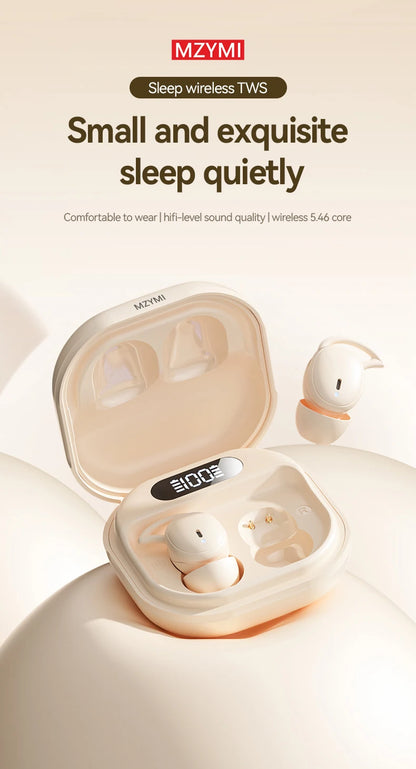 MZYMI M72 Sleep Earbuds Invisible Wireless Bluetooth5.3 HiFi Sound Sport Earphones TWS Noise Reduction Headphones With Mic