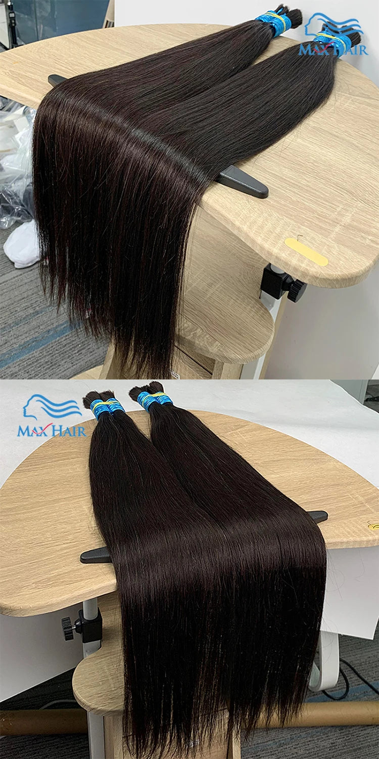 Wholesale Human Meches Bundles Human Hair Straight Extensions Cheveux Natural Human Hair Bulk For Mega Her 300 Grams 70cm