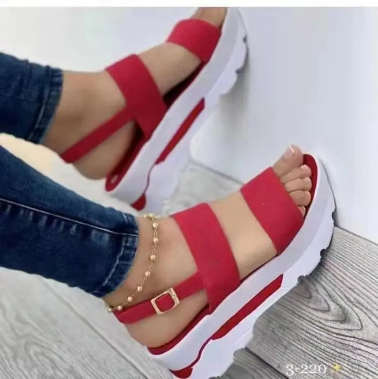 Women Comfortable Outdoor Sandals Casual Plus Size Slippers Round on Plus Size Wedge Shoes Sandalias Mujer