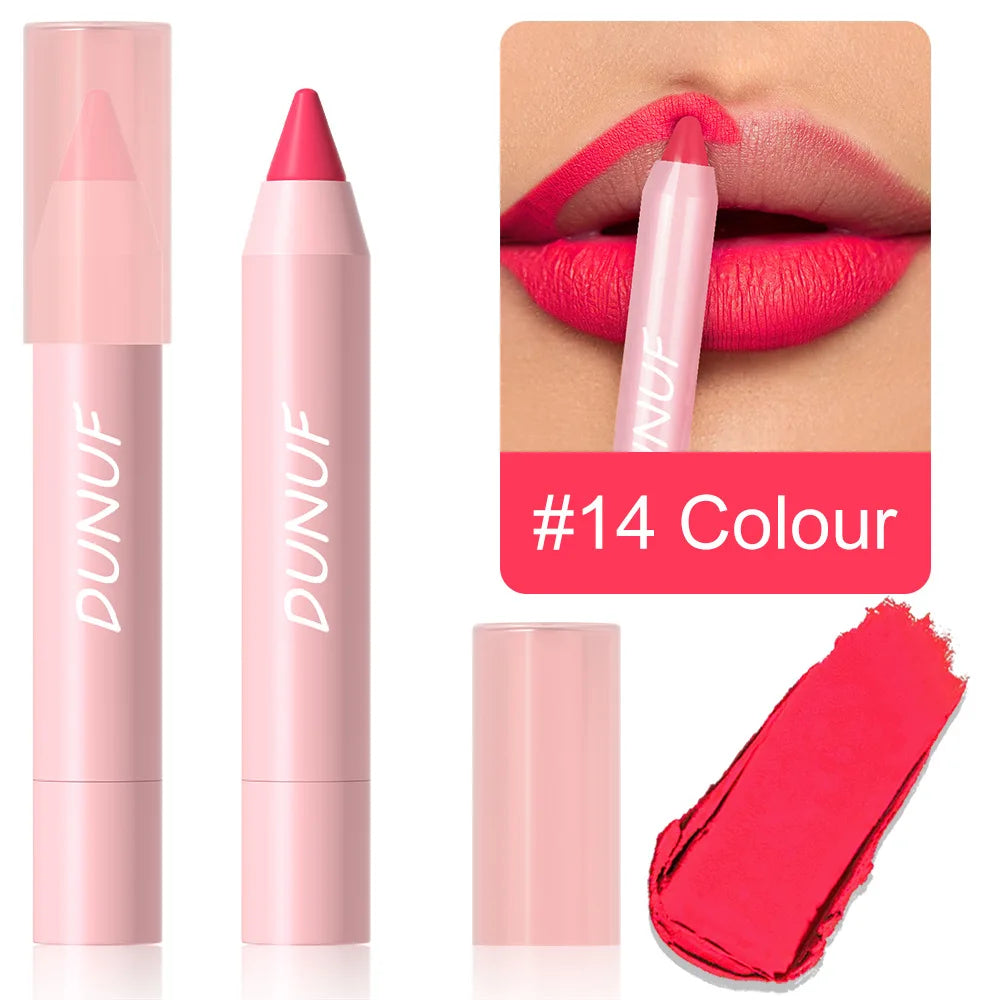 18Colors Matte Lipstick Waterproof Velvet Nude Lipstick Pencil Sexy Red Brown Pigments Lips Makeup Long Lasting Lip Tint Make Up