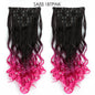 LINWAN Hair 22inch Ombre Hair Long Curly Hair Extension 16 Clips High Tempreture Synthetic Hairpiece Clip In Hair Extensions