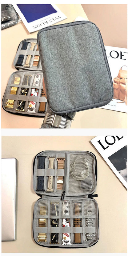 UTHAI Watchband Box for Apple Watch Strap Case Data Cable Travel Smart Watch Wriststrap Storage Bag Box Watches Organizer U12