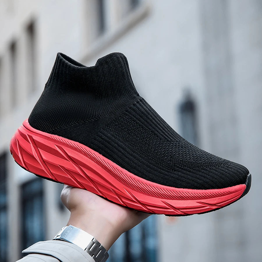 Men's Casual Sneakers Breathable Mesh Socks Shoes Fashion Sport Running Shoes Ankle Boots Slip-on Tennis Loafers For Women