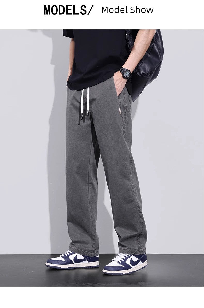 Senma Pure Cotton Loose Straight-leg Men's Spring and Autumn Casual Pants