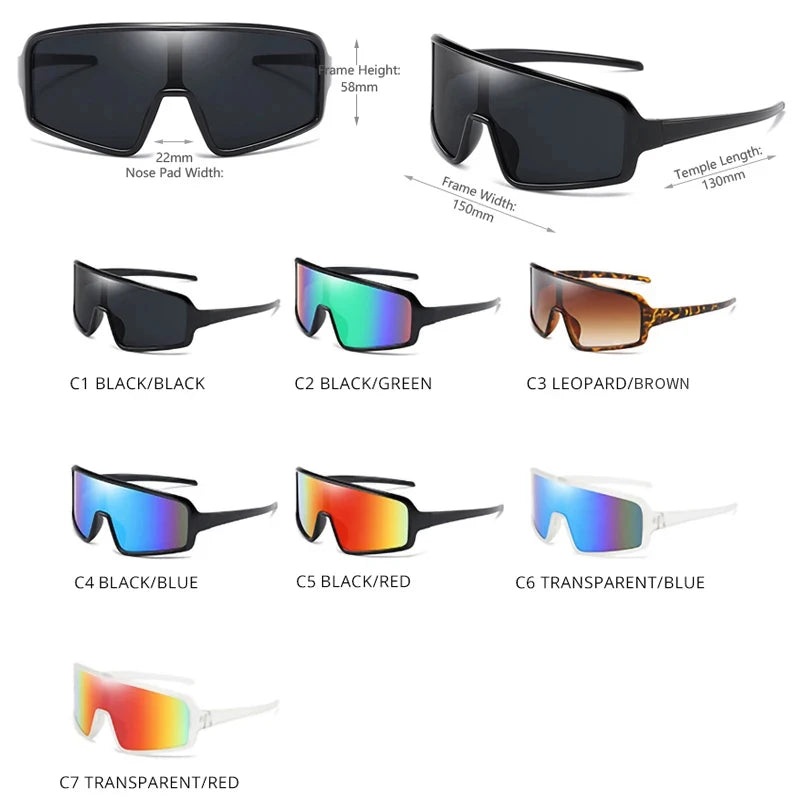 Fashion Large Frame Sport Hiking Sunglasses Men Women Brand Designer Oversized Sun Glasses Unisex Riding Cycling Goggle Shades