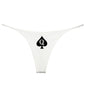 Q Spades Print Sexy Women Underwear Double Layer Thin Strap Thong for Women Sports GYM Seamless Ladies Girl Panties Gift for Her