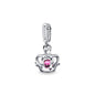 New 2023 Fashion Pink Pansy Flower Pendant Bead 925 Sterling Silver Plated Fit Necklace Keychain Charm DIY Jewelry Bracelet