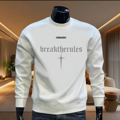 2024 Men's Black Sweatshirt Trendy Graphic Top Vintage Long Sleeve T-shirt Daily Home Casual Oversized White Top S-5XL