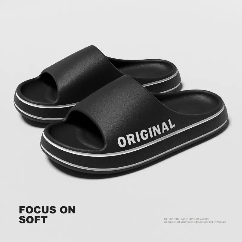 Feslishoet Summer Cool Women Men Slippers Soft Sandals Women Beach Casual Shoes Light EVA Slides Brand Sandals Outdoor