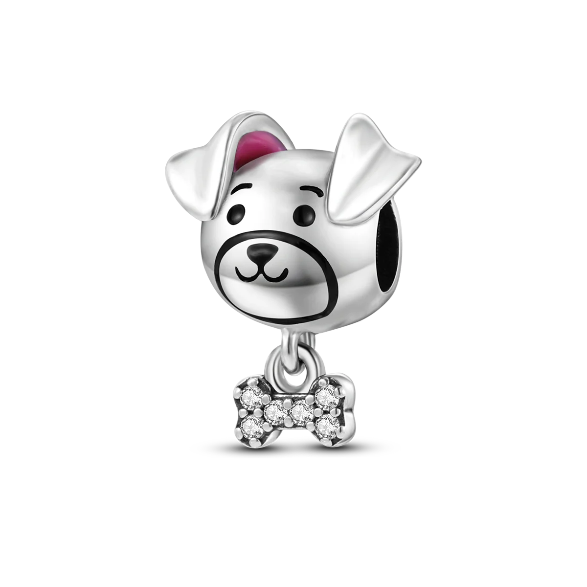 Dog Pet Charms 925 Silver Doggy Paw French Bulldog Bones Beads fit Original Pandora Bracelet DIY Fine Jewelry