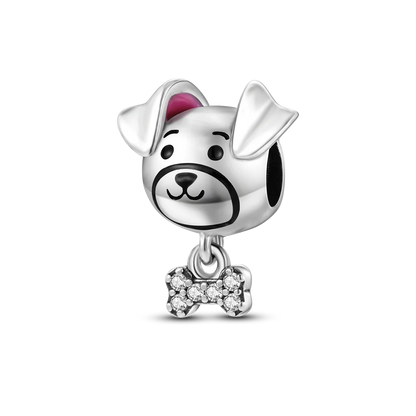 Dog Pet Charms 925 Silver Doggy Paw French Bulldog Bones Beads fit Original Pandora Bracelet DIY Fine Jewelry