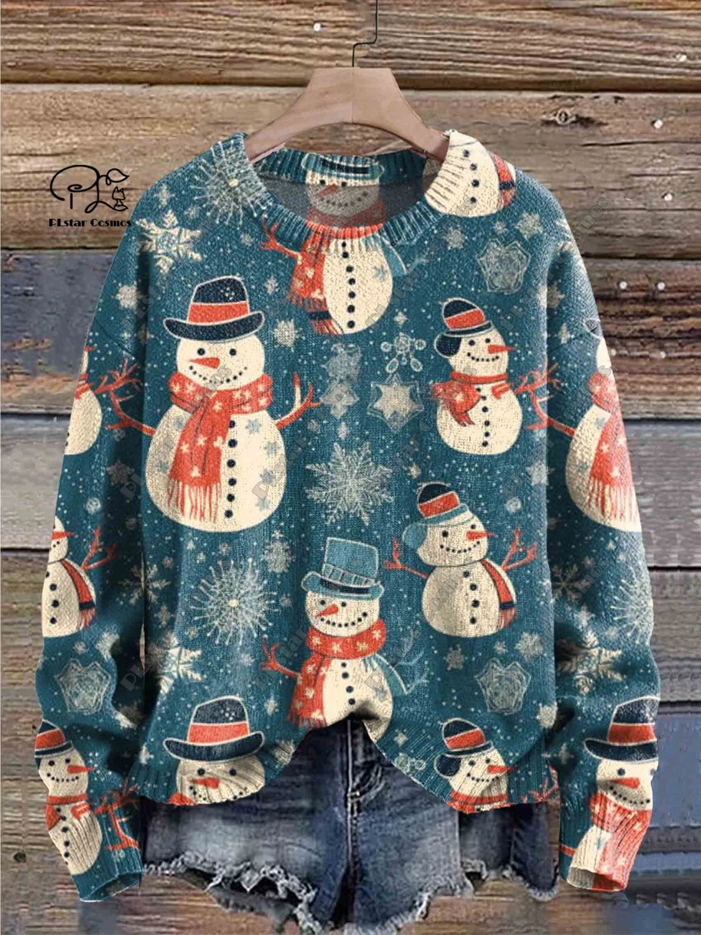 3D printed Christmas series floral Christmas tree Santa Claus pattern ugly sweater casual winter warm new style unisex  S-5