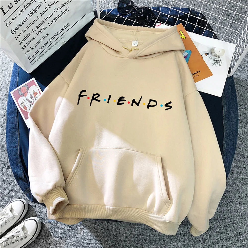 2024 Popular Spring/Summer Women's Friends Printed Women's Loose Casual Brand Popular Comfortable Academy Style Pullover