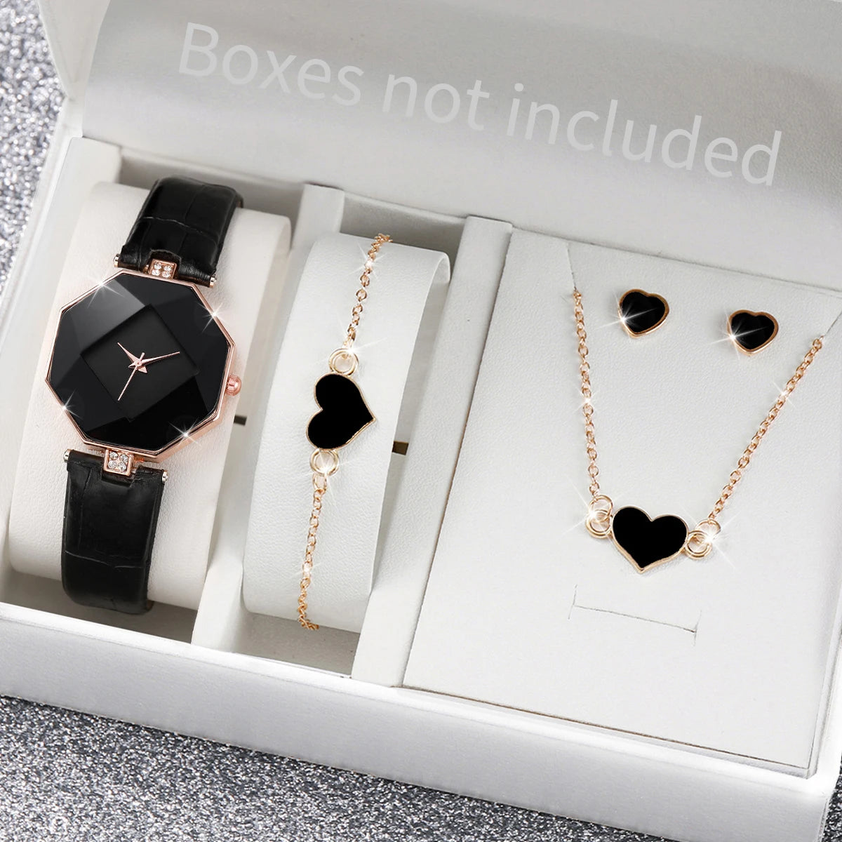 5PCS/Set of Heart Analog Quartz Watch