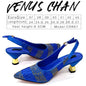 Venus Chan Italian Design Rhinestone-encrusted Ladies Party Shoes And Special Bag High Heels And Dual Purpose Bag Women's Shoes