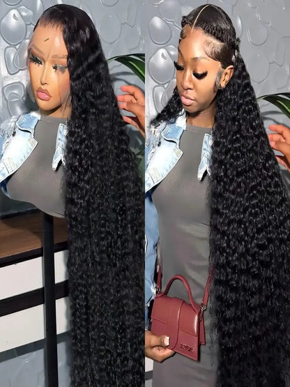 40 50 Inch Deep Wave 13x6 13x4 Lace Front Human Hair Wig 200% Remy Curl 360 Full Lace Frontal Wig Human Hair For Black Women