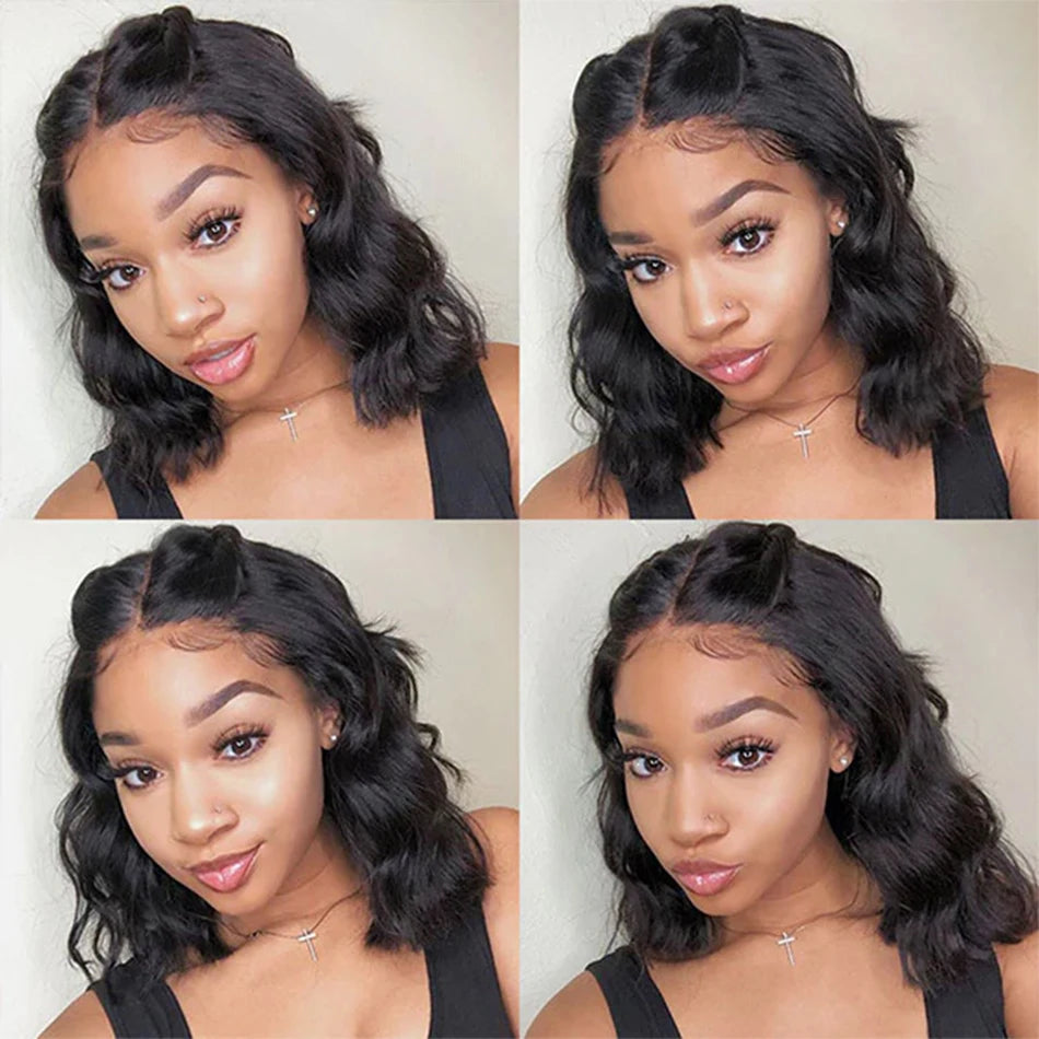 Body Wave Bob Wig Lace Front Human Hair Wigs HD Transparent Lace Frontal Wig Glueless Wigs Human Hair Perruques Cheveux Humains