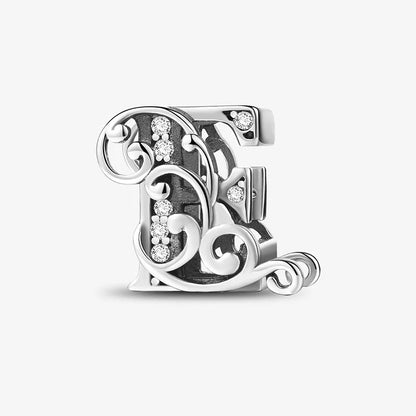 925 Sterling Silver Zircon Simple Vine 26 Letters Pendants Bead Fit Diy Bracelet Necklace Making Gift Of High Quality Jewelry