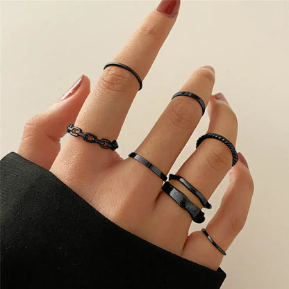 LETAPI 2024 New Fashion Bohemian Heart Ring Set For Women Crystal Stars Moon Flower Love Geometric Finger Vintage Jewelry Gifts