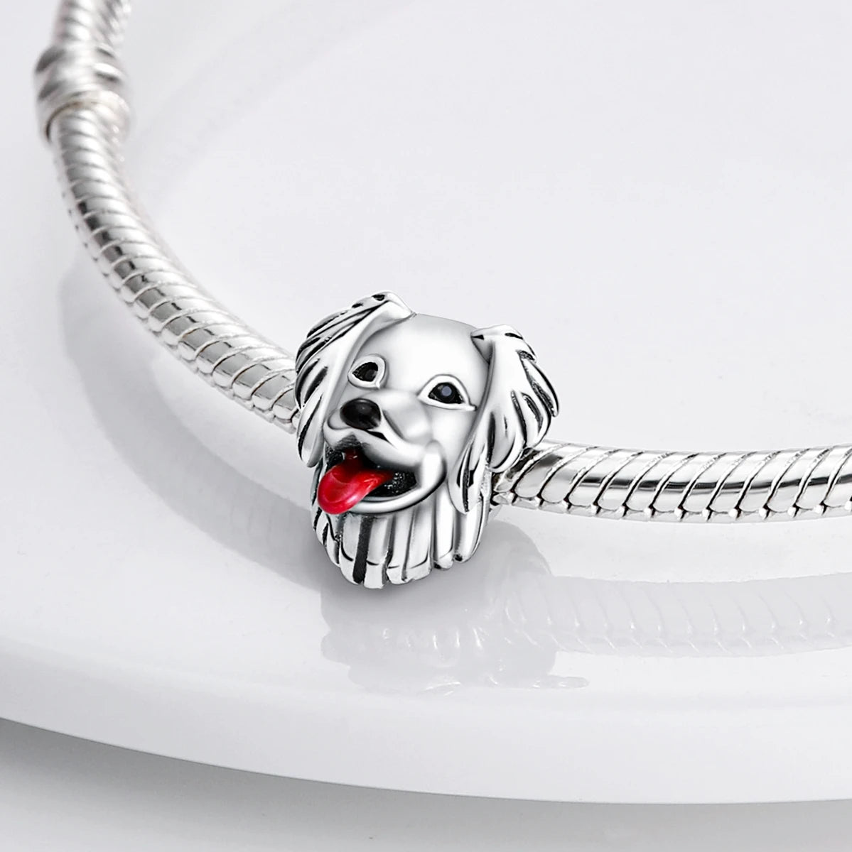 Dog Pet Charms 925 Silver Doggy Paw French Bulldog Bones Beads fit Original Pandora Bracelet DIY Fine Jewelry