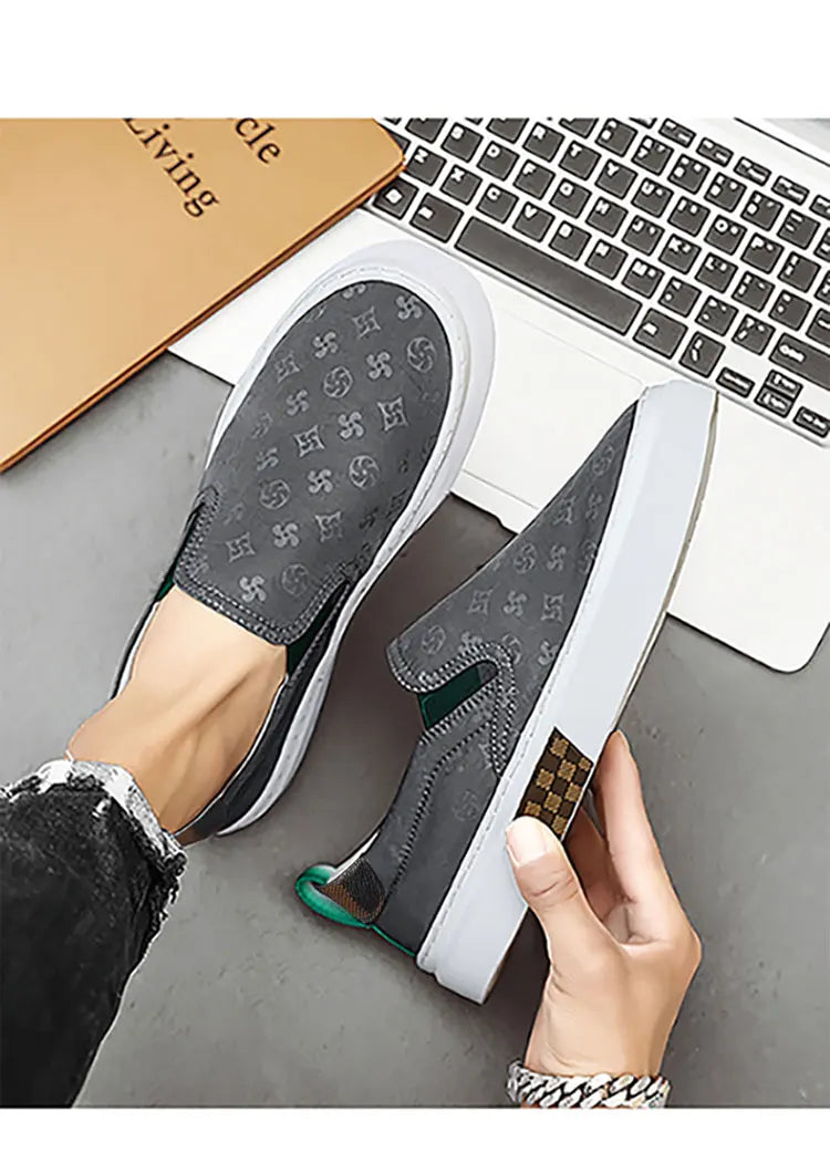 Men Casual Luxury Printing Shoes Comfortable Outdoor Shoes Thick Bottom Slip-On Shoe Trainers Skate Flats Walking Sneakers 39-44