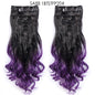 LINWAN Hair 22inch Ombre Hair Long Curly Hair Extension 16 Clips High Tempreture Synthetic Hairpiece Clip In Hair Extensions