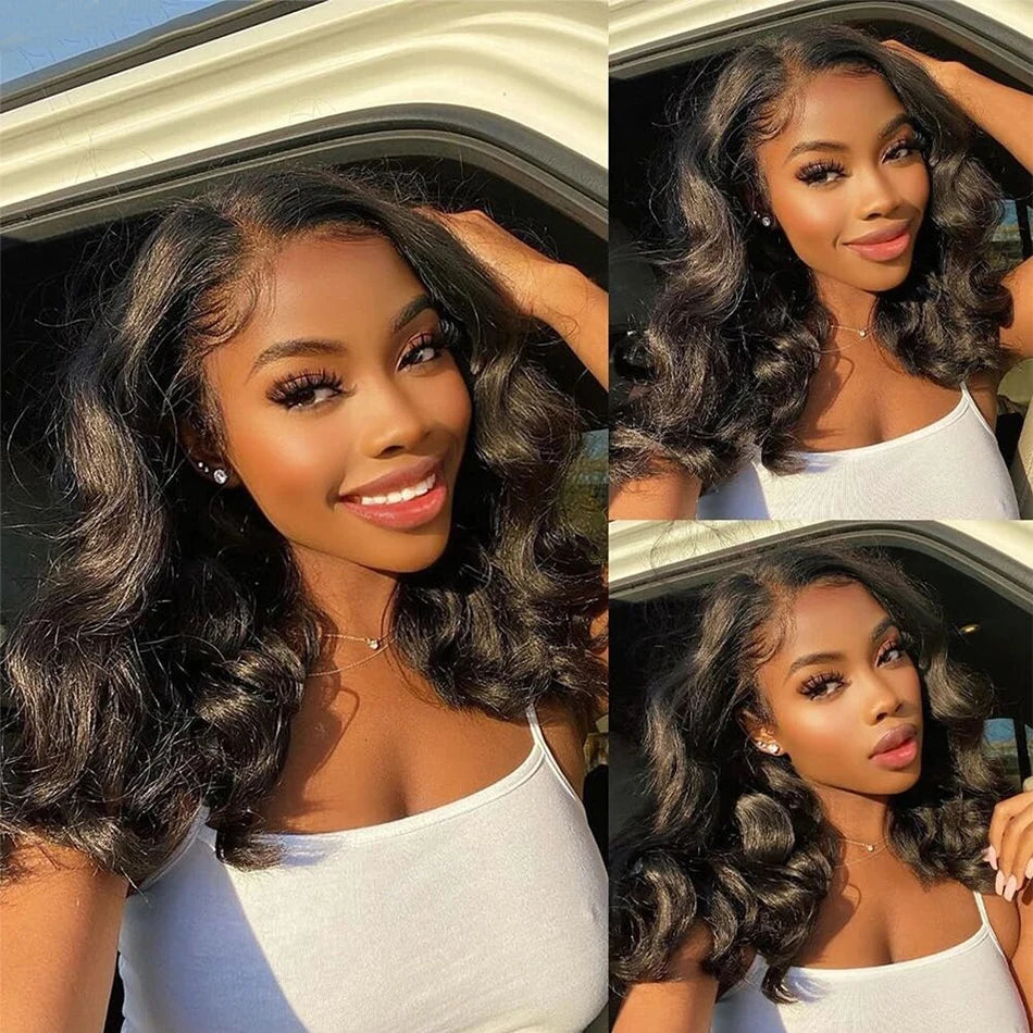 Body Wave Bob Wig Lace Front Human Hair Wigs HD Transparent Lace Frontal Wig Glueless Wigs Human Hair Perruques Cheveux Humains