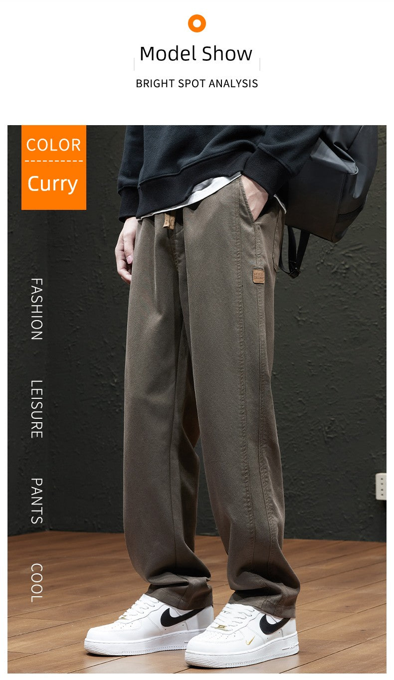 Spring and Autumn Thin Men Loose Straight Casual Pants