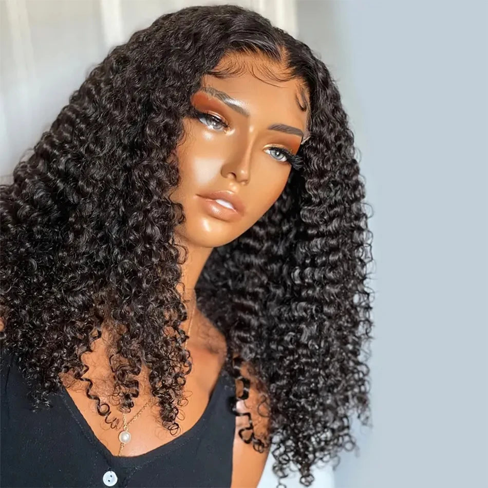 13X4 Short Bob Wig Brazilian Water Wave Lace Frontal Human Hair Wigs for Women Perruque Cheveux Humains Deep Curly Hair On Sale