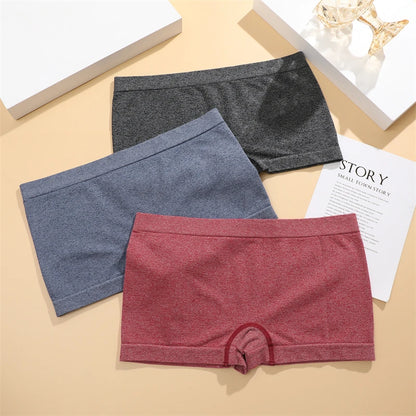 Women Seamless Boxers Underwear Shorts Safety Pants Solid Color Ladies Soft Intimate Breathable Boyshorts S-XL