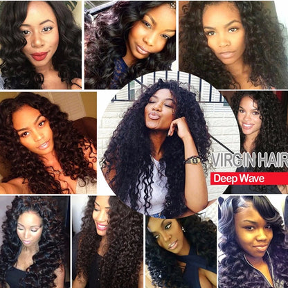 Unprocessed Brazilian 4 Bundles Deal 8-30Inch Loose Deep Wave Tissage 100% Raw Human Hair Wet and Wavy DeepCurly Cheveux Humain