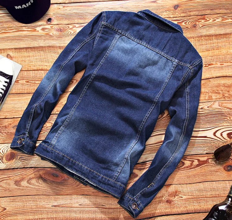 2022  Autumn New Mens Denim Jacket Jeans Pants Slim Fit Pencil Pant Long Sleeve Coat Long Trousers 2pcs Set Size S-3XL for Male