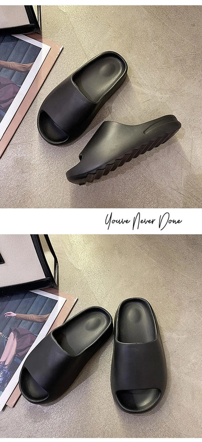 Summer Men Slippers Thick Bottom Fashion Style Platform Bathroom Slides NonSlip Trend Designer Shoes Female Flip Flops