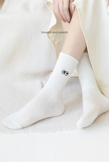 New Cool Women White Cute Funny Socks Set Cartoon Lady Autumn Winter Female Girl Kawaii Sport Short Socks For Women