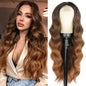 Synthetic Long Lace Ombre Blonde Wavy Wig for Women 26 Inch Middle Part Curly Natural Looking Heat Resistant Fiber for Daily