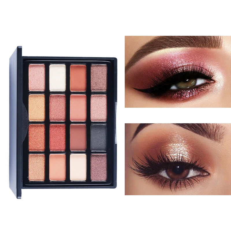 Highly Pigmented Eye Makeup Palette, Matte Shimmer Metallic Eyeshadow Pallet Long Lasting Blendable Natural Colors Make Up