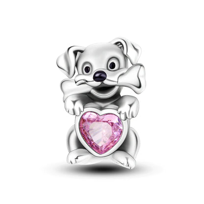 Dog Pet Charms 925 Silver Doggy Paw French Bulldog Bones Beads fit Original Pandora Bracelet DIY Fine Jewelry