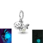 New 2023 Fashion Pink Pansy Flower Pendant Bead 925 Sterling Silver Plated Fit Necklace Keychain Charm DIY Jewelry Bracelet