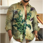 Vintage 2023 Men's Shirt Floral 3D Printing Lapel Long Sleeve Outdoor Streetwear Fashion Dress Designer Casual S-6XL Summer